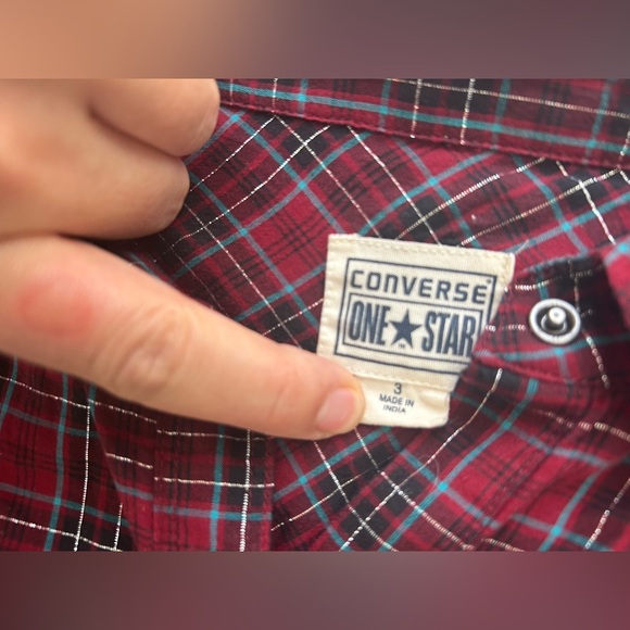 Converse Plaid Red women  Shirt size 3 - Picture 3 of 7